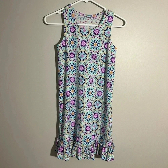 Girls Lands' End Multicolored Geo Print Athletic Dress Size M(10-12) - Picture 1 of 3
